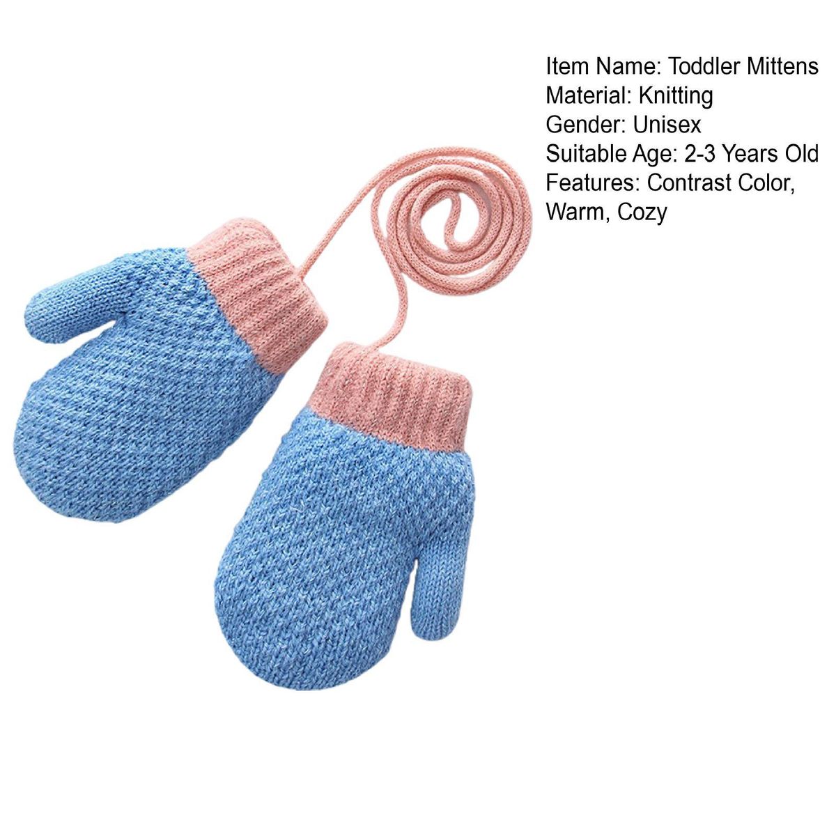 1 Pair Children Knitted Toddler Winter Blue
