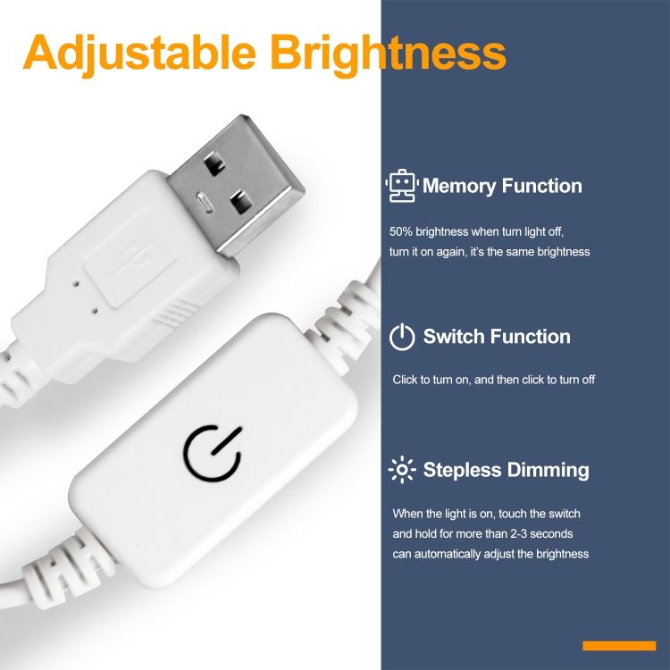 2 PCS 0.5m Growth Lamp USB Dimming Planting Fill Light