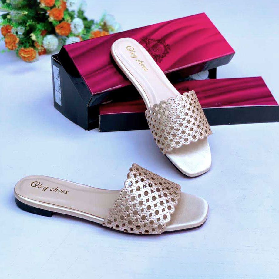Oleg Quality Ladies Italian Shoes /Rose Gold Colour