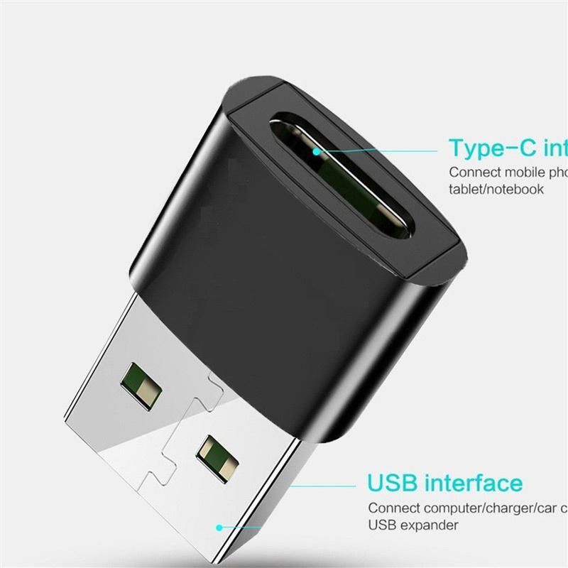 1PC Crugkbat USB Type C Adapter USB 3.0 Type A Male Silver