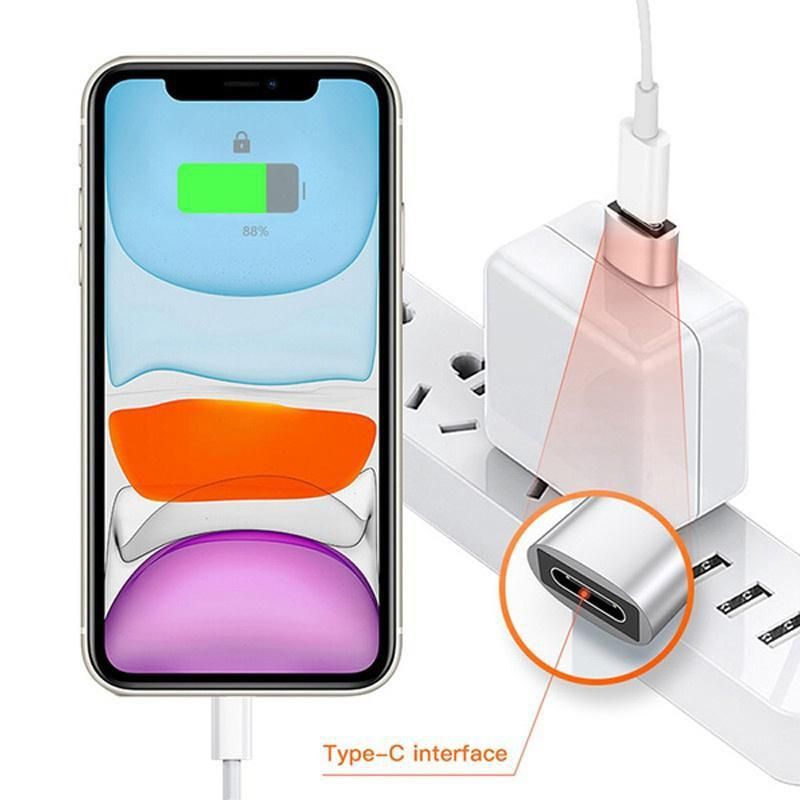 1PC Crugkbat USB Type C Adapter USB 3.0 Type A Male Silver