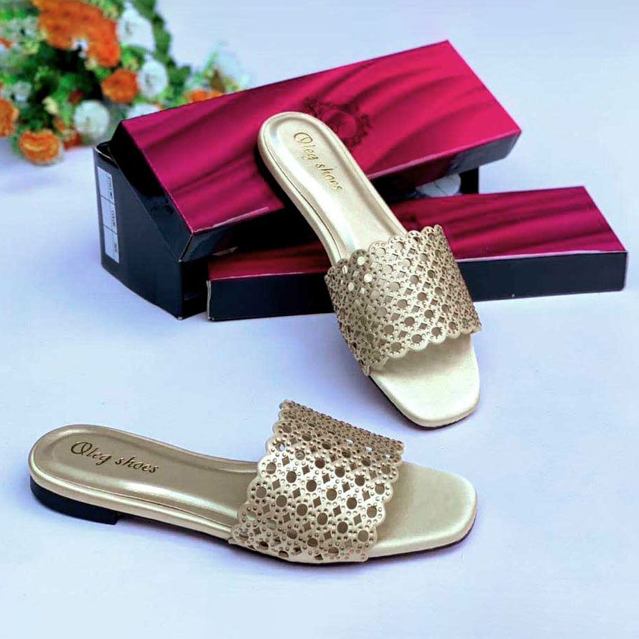 Oleg Quality Ladies Italian Shoes /Gold Colour