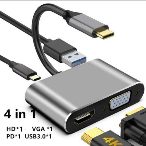 4 In 1 Usb C Hdmi Type C To Hdmi 4k Adaptor Vga Usb3.0