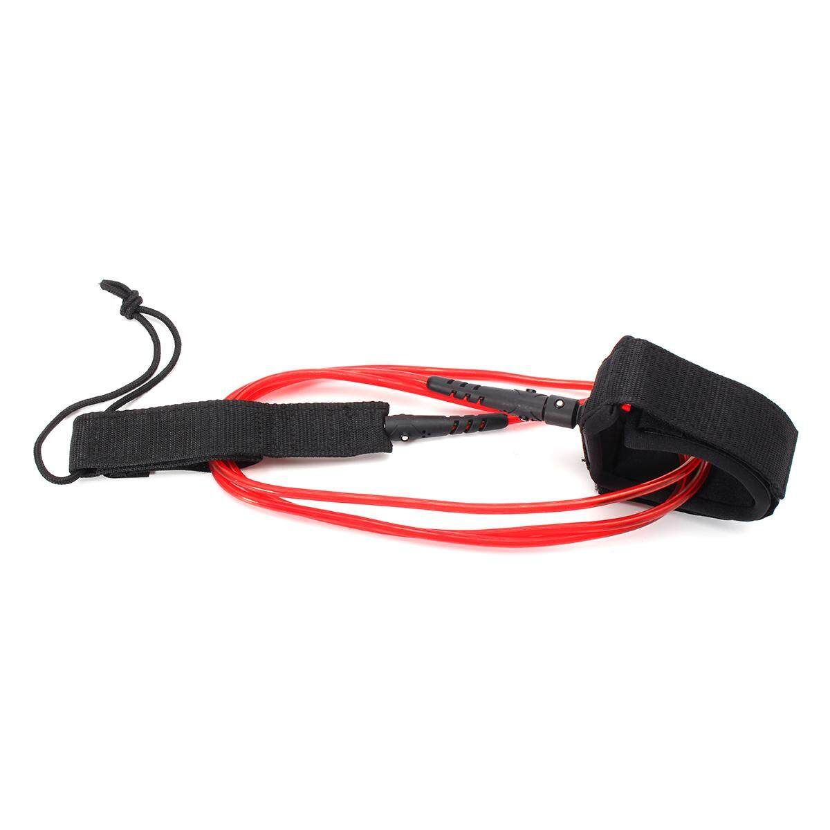TPU 6FT 5.5mm Longboard Surfing Leash Surfboard Foot Leg Rope String Cord Swivel Red