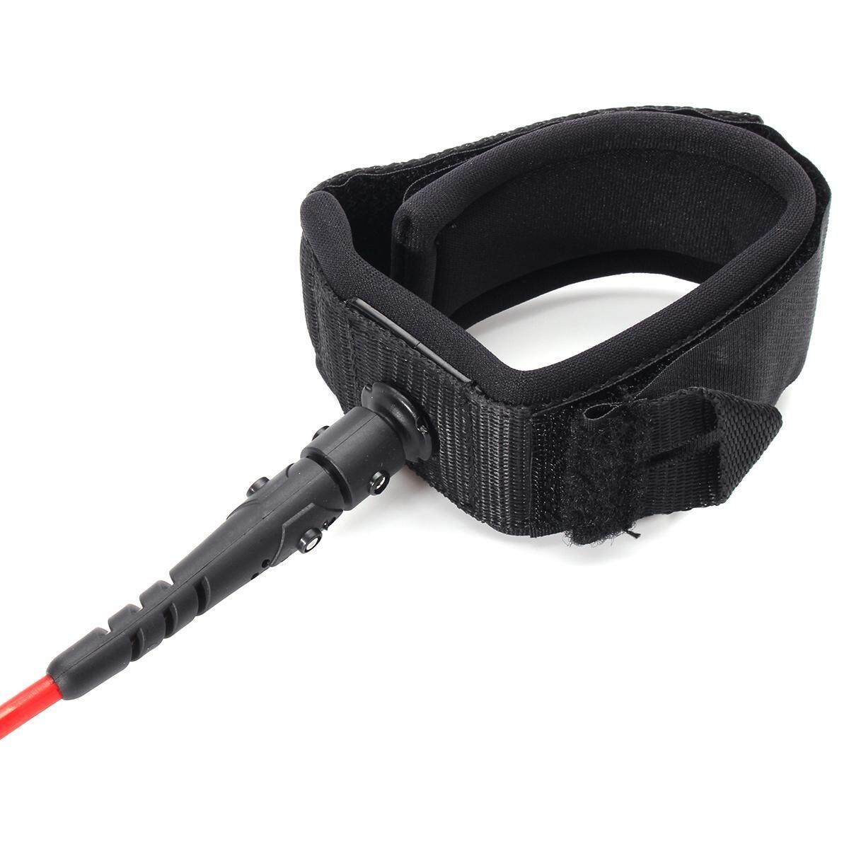 TPU 6FT 5.5mm Longboard Surfing Leash Surfboard Foot Leg Rope String Cord Swivel Red