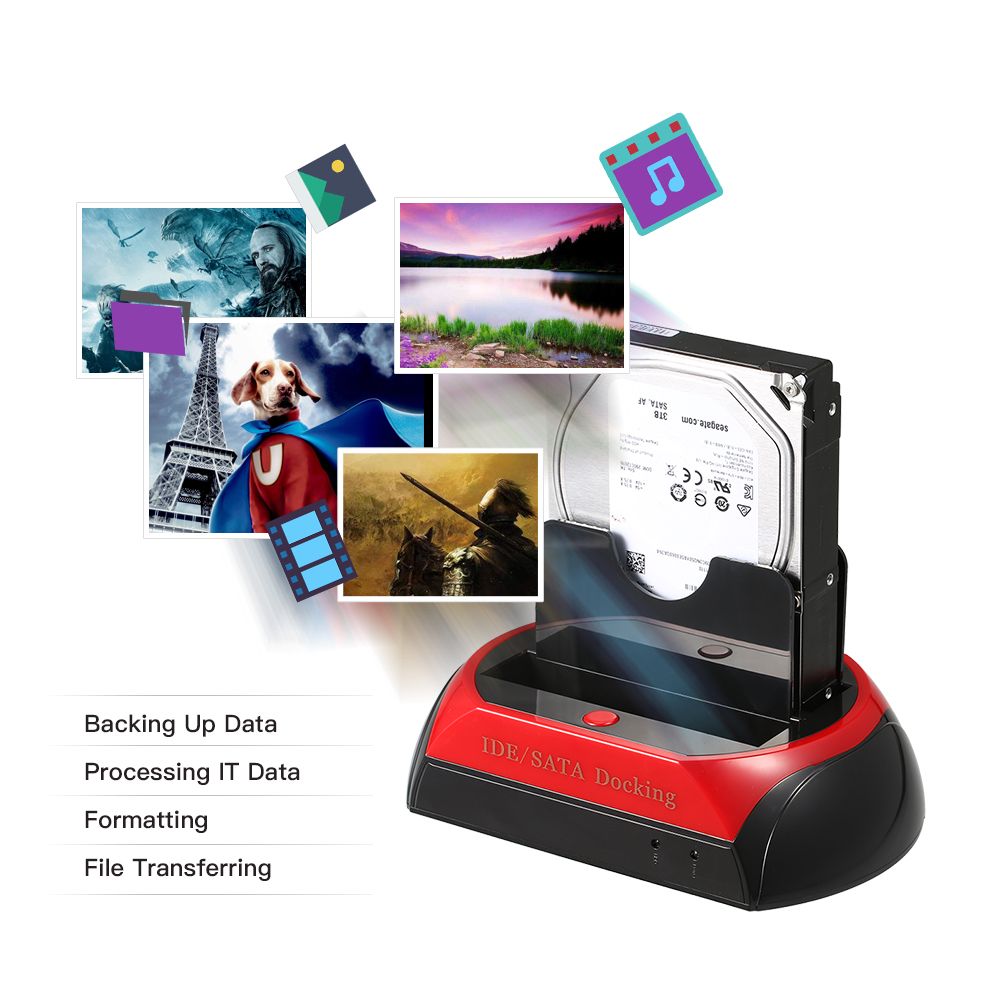 HDD Docking Station Dual Hard Disk Drive Station Base