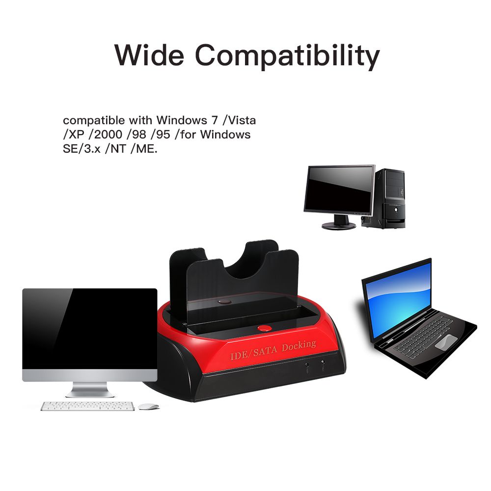 HDD Docking Station Dual Hard Disk Drive Station Base