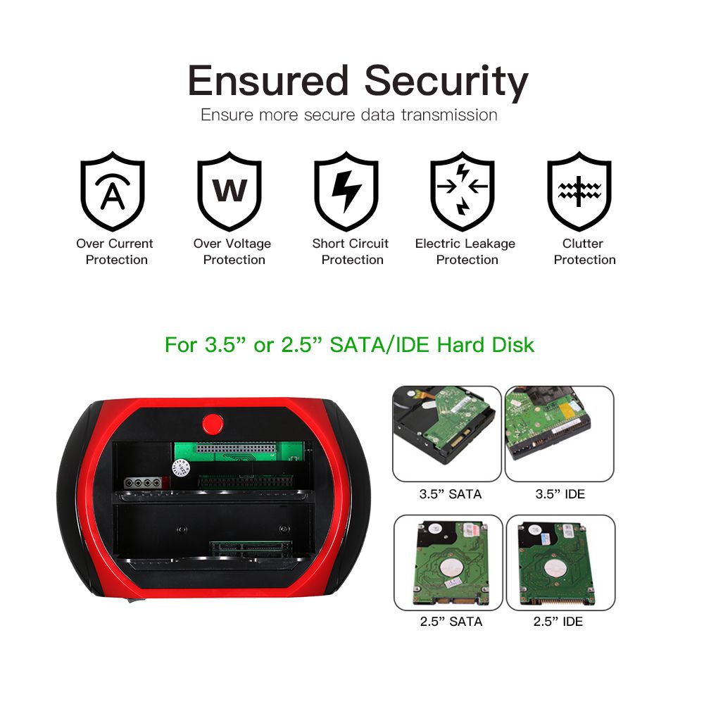 HDD Docking Station Dual Hard Disk Drive Station Base