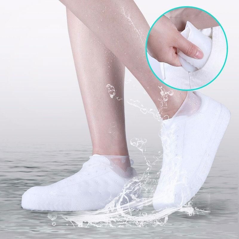 1 Pair Reusable Silicone Shoe Cover S/M/L Waterproof Rain Shoes Covers Outdoor Camping Slip-resistant Rubber Rain Boot Overshoes