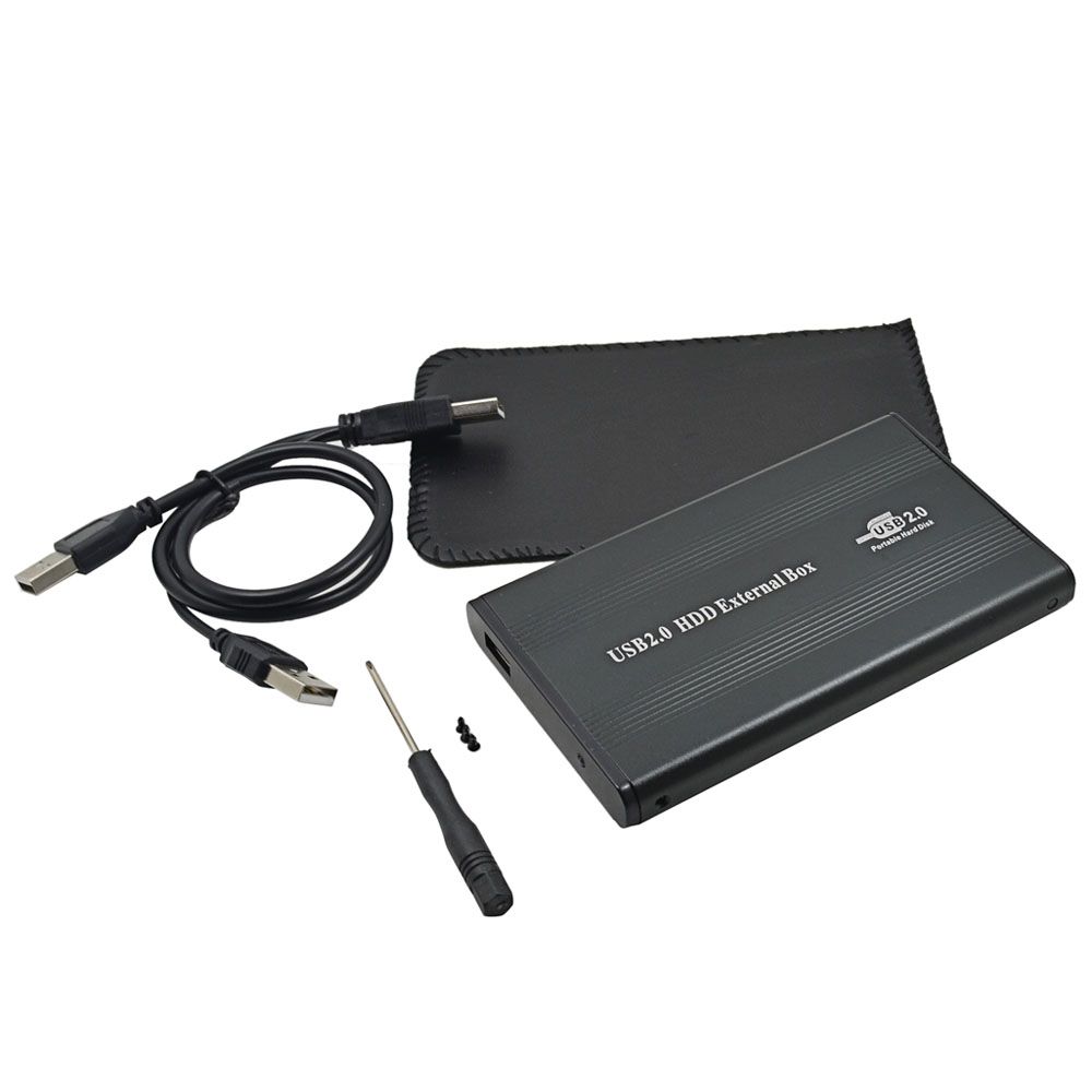 Aluminum External USB 2.0 2.5 IDE Enclosure Container Hard Disk Driver HDD Box Apapter Up To 500GB 1TB 480mbps Optibaly