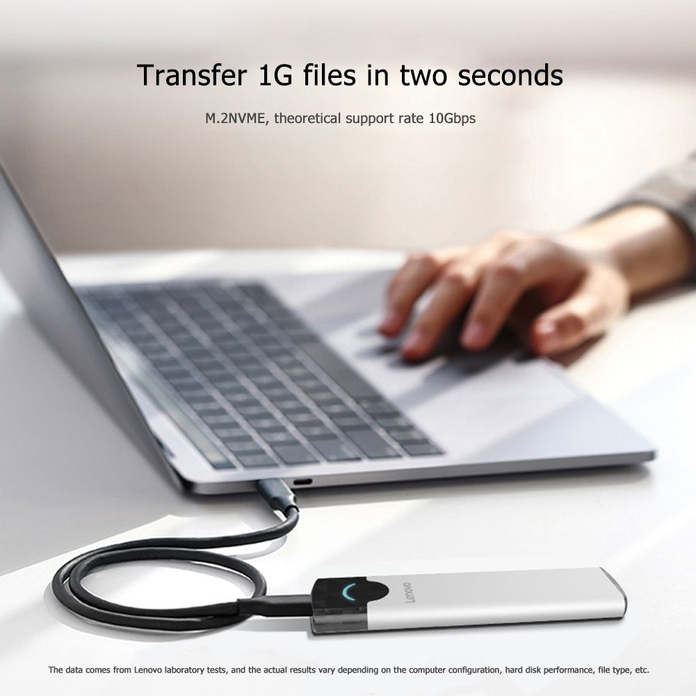 Lenovo M-02 M2 SSD Case PCI-e NVMe M.2  B Key To USB 3.1 Gen 2 Type C Solid State Drive Enclosure For 2230 2242 2260 2280