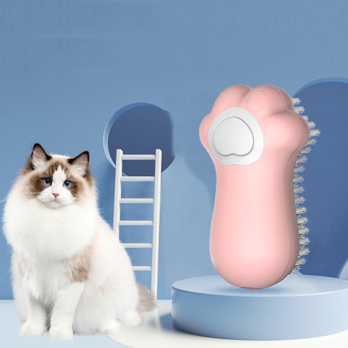 Multi-functional Pet Brush Pet Spa Brush Leakproof Shampoo Dispenser Pink