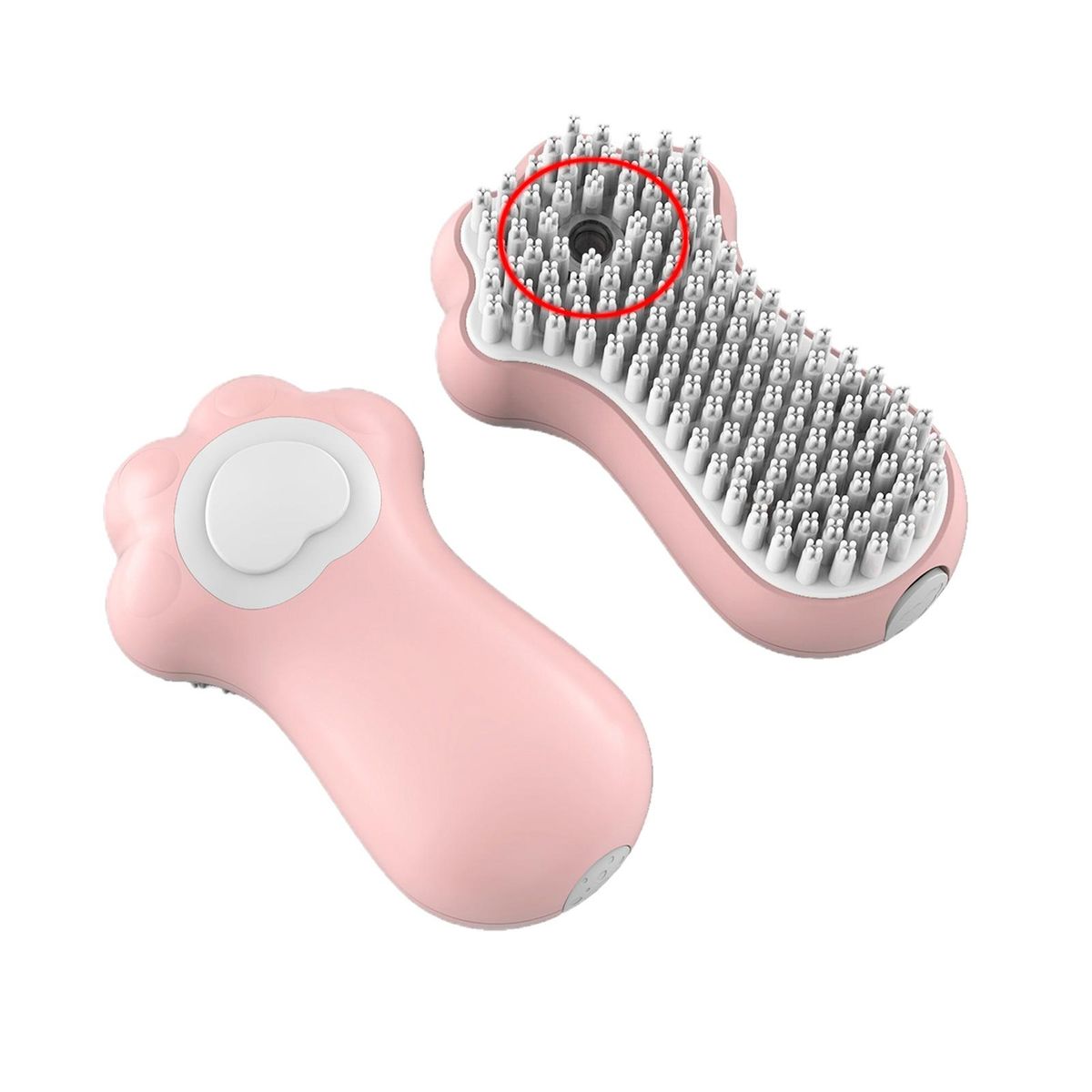 Multi-functional Pet Brush Pet Spa Brush Leakproof Shampoo Dispenser Pink