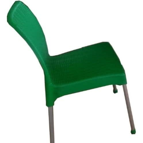 Basket Designed Iron Leg Chair - Green