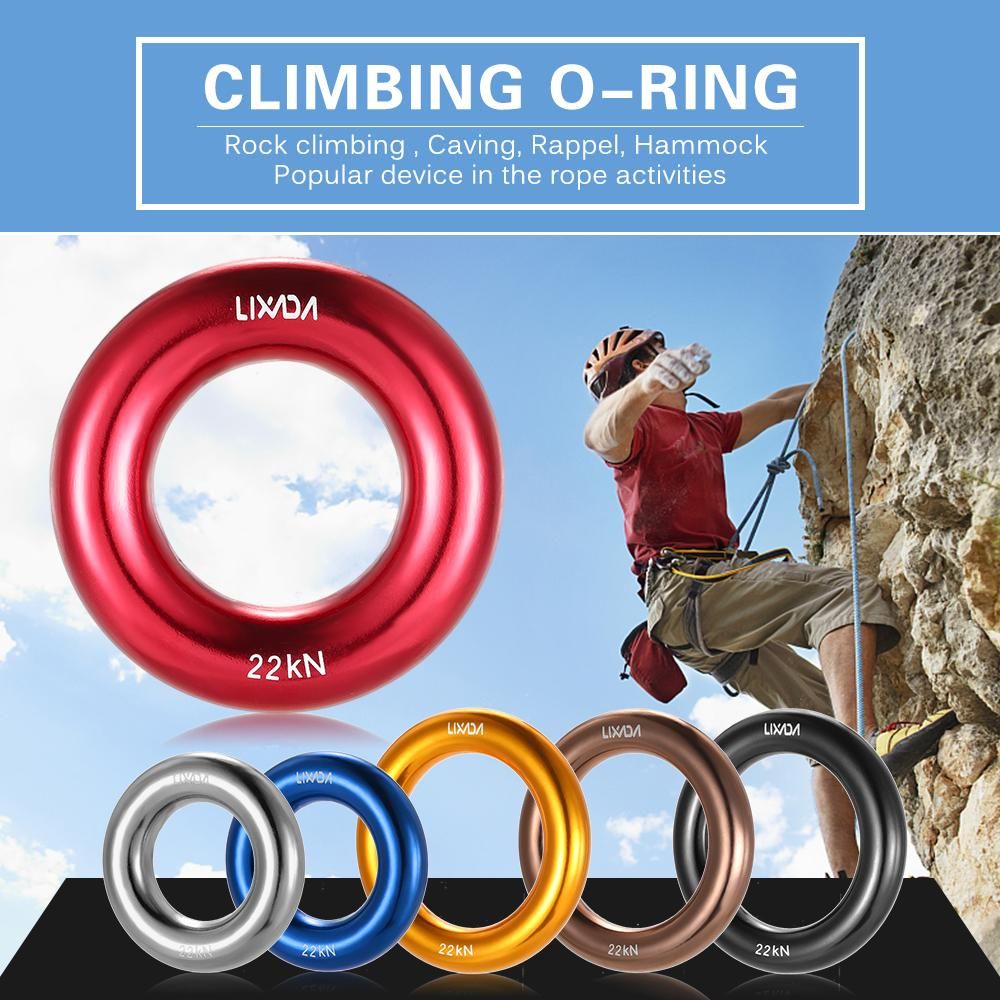 Lixada Outdoor Rappel Ring 22KN Mountain Climbing O-ring Adventure Tree Climbing Hammock O-Ring Equipment