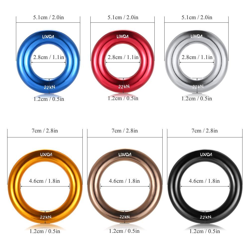 Lixada Outdoor Rappel Ring 22KN Mountain Climbing O-ring Adventure Tree Climbing Hammock O-Ring Equipment