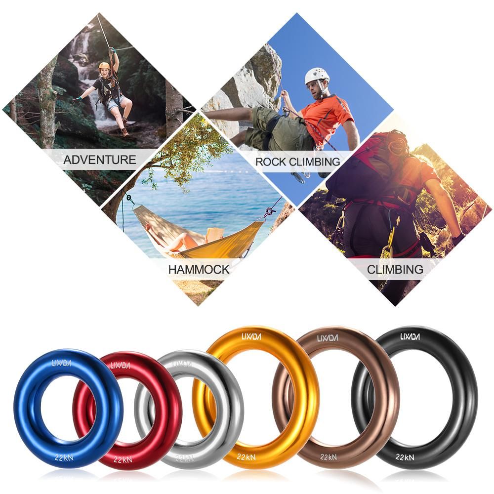 Lixada Outdoor Rappel Ring 22KN Mountain Climbing O-ring Adventure Tree Climbing Hammock O-Ring Equipment