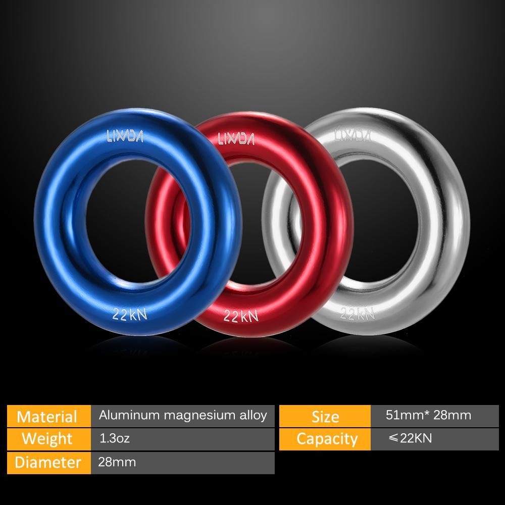 Lixada Outdoor Rappel Ring 22KN Mountain Climbing O-ring Adventure Tree Climbing Hammock O-Ring Equipment