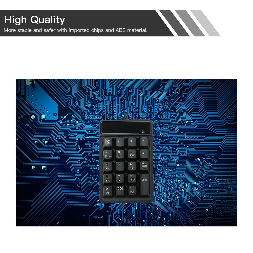 19 Keys Low Noise Mini Numeric Keypad Waterproof USB Wired