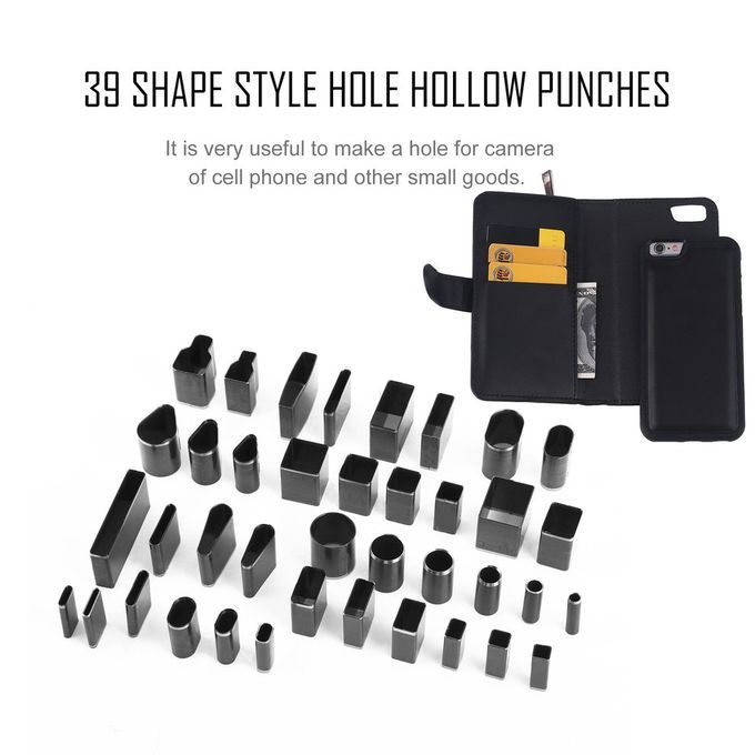 39 Shape Hole Hollow Cutter Punch Metal Leather Craft DIY Tool Phone Holster