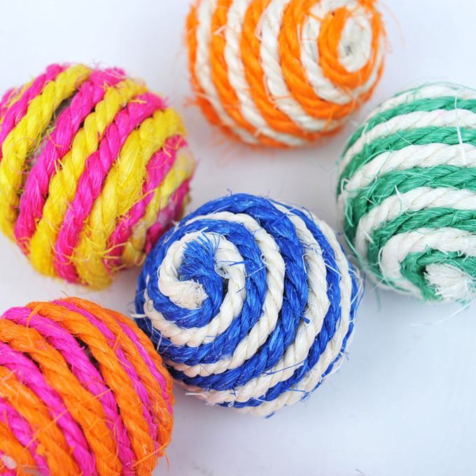 Sisal Rope Woven Ball Cat Toy Pet Supplies Funny-Random-
