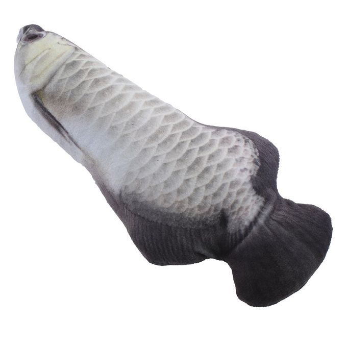 Cat Toy Simulation Fish Pet Plush Mint Funny Stick-Silver Dragon Fish-