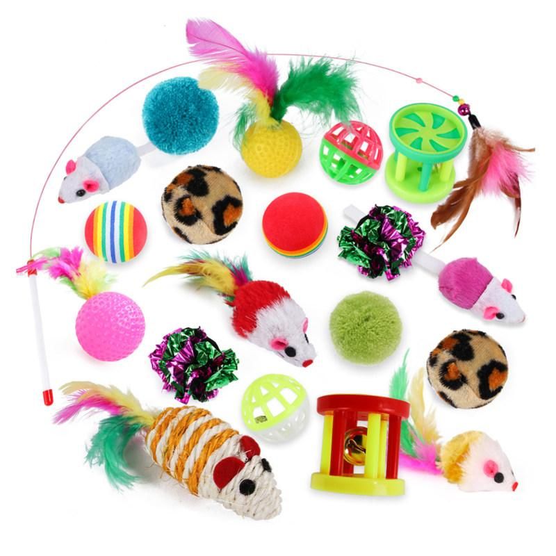 20Pcs/Set Lovely Mouse Shaped Kitten Toys Interactive Funny-