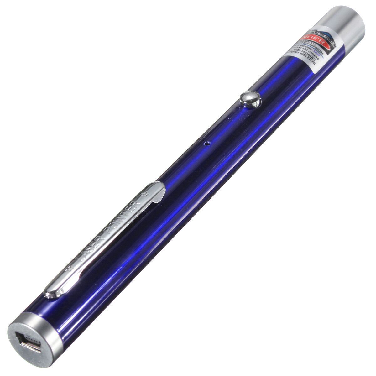 NEW Stylish Laser Pointer USB Charging Pen Clip Visible Beam Light HK Blue Purple Light
