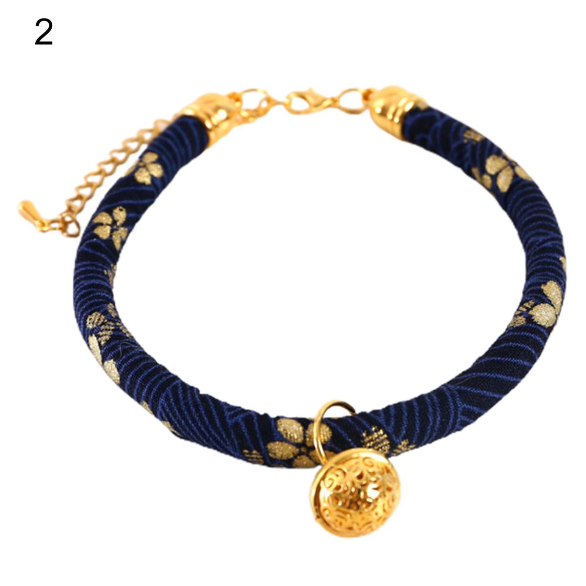 Pet Collar Chinese Style Decorative Skin Friendly-Blue