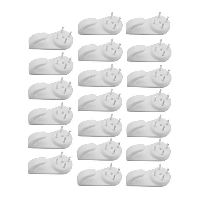 20pcs Plastic Hard Wall Picture Hook Frame Photos Mirror Hanging White