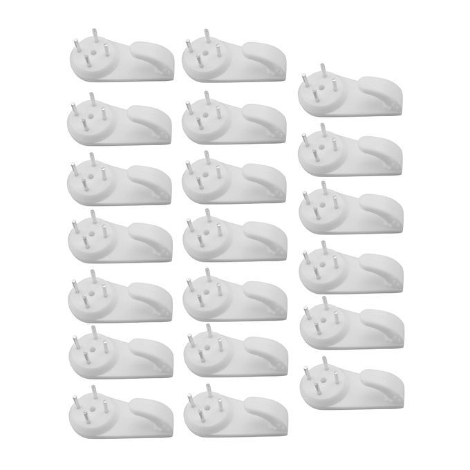 20pcs Plastic Hard Wall Picture Hook Frame Photos Mirror Hanging White
