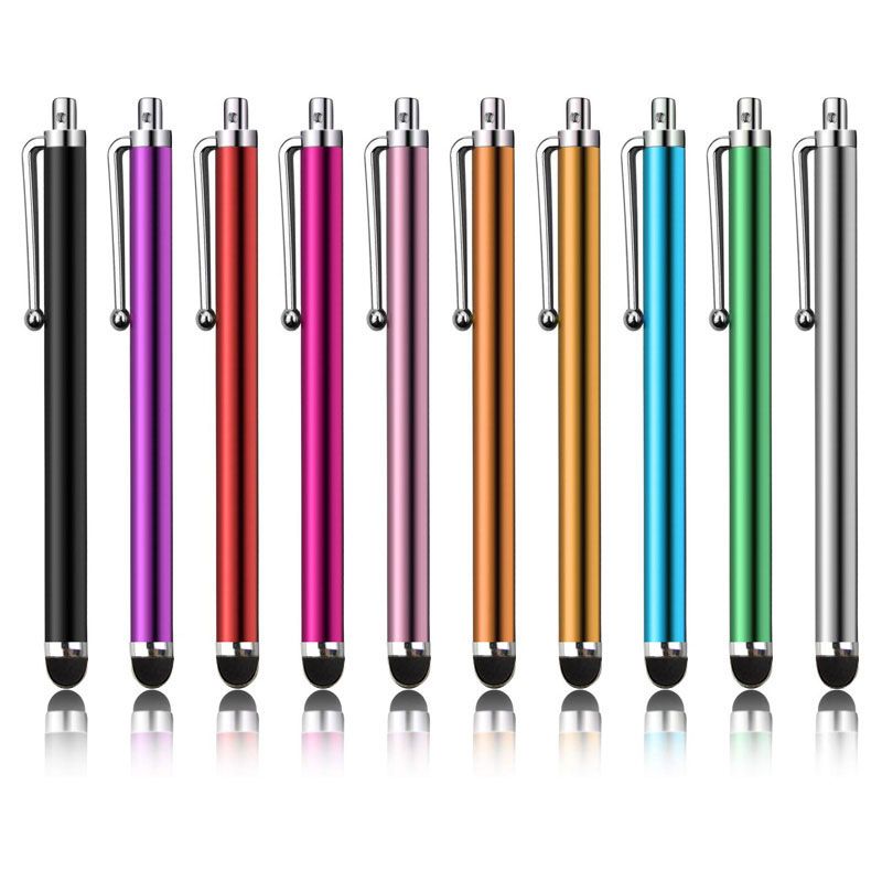 (Silver 10X)Mosible 10Pcs/lot Universal Stylus Pen Drawing Tablet Capacitive Screen Touch Pen For IPad IPhone Samsung Xiaomi Mobile Phone MAA