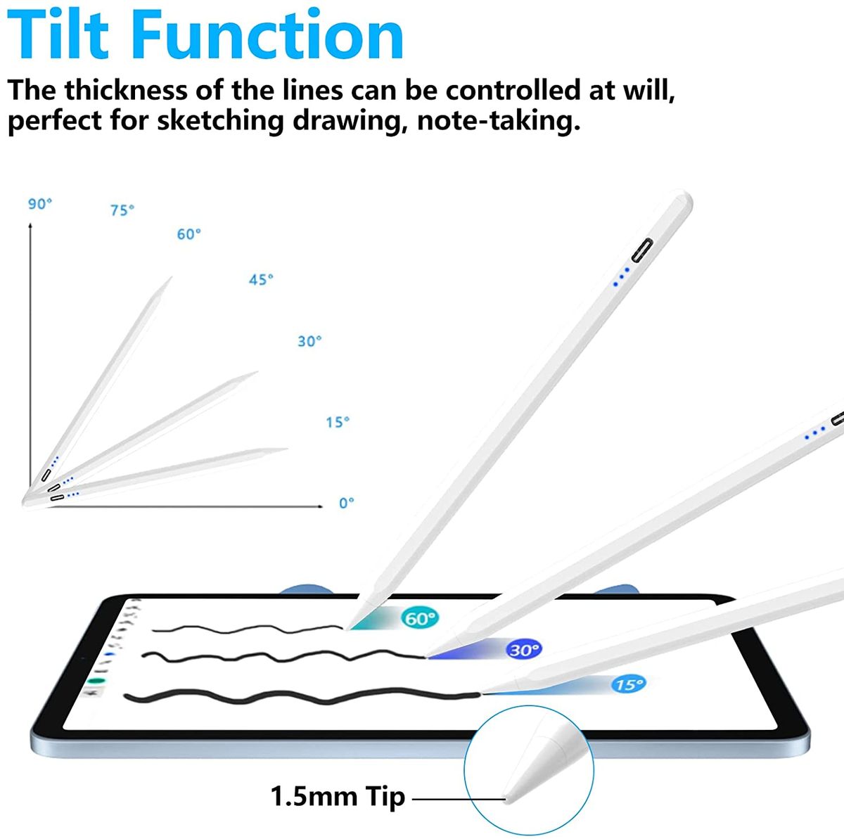 (DFY-PEN)Stylus Pen For IPad  Apple Pencil For IPad Pro 2021 11/12.9 Inch 2018-2022, IPad 9th Gen, IPad 6/7/8th Gen, IPad Air 345 Pencil MAA