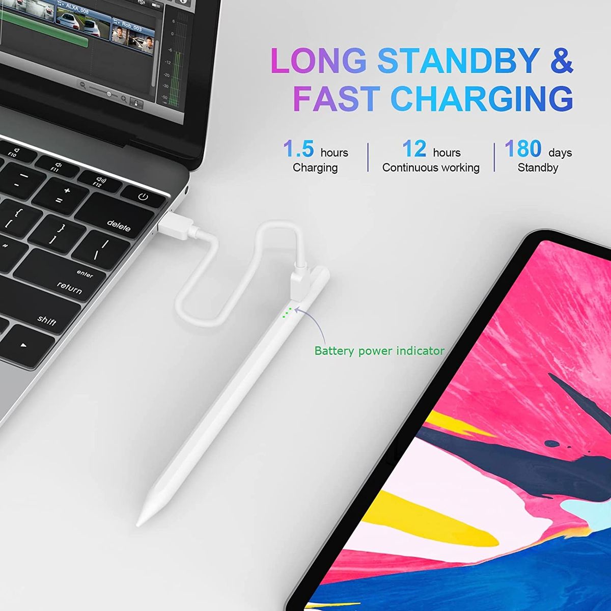 (DFY-PEN)Stylus Pen For IPad  Apple Pencil For IPad Pro 2021 11/12.9 Inch 2018-2022, IPad 9th Gen, IPad 6/7/8th Gen, IPad Air 345 Pencil MAA