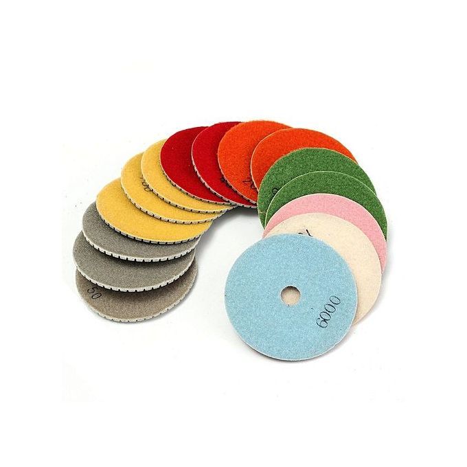 4 Inch Diamond Polishing Pads Wet/Dry 16 Piece Set Granite Stone Concrete Marble