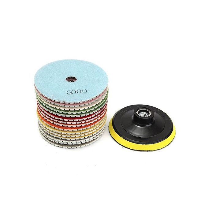 4 Inch Diamond Polishing Pads Wet/Dry 16 Piece Set Granite Stone Concrete Marble