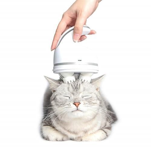 Electric Cat Toy Pet Head Massager Cats Handheld Massage Brush Automatic Grooming Tools Deep Tissue Kneading For Stress Release