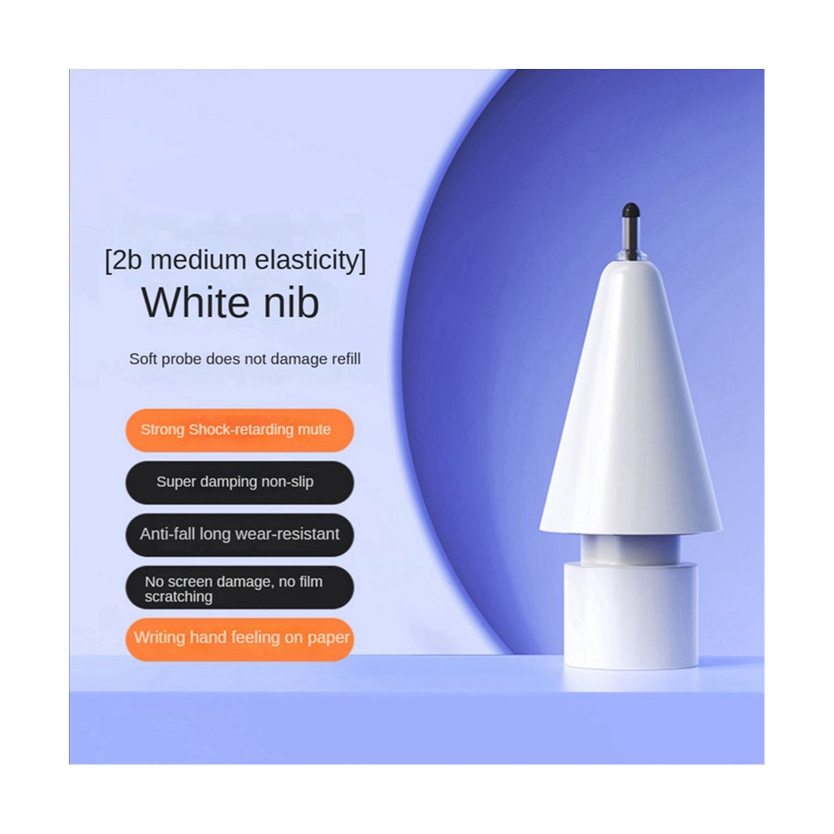 For Apple Pencil 1St and 2Nd Generation Modified Needle Tube Damping Mute Wear-Resistant Paper Film Pen Tip,B