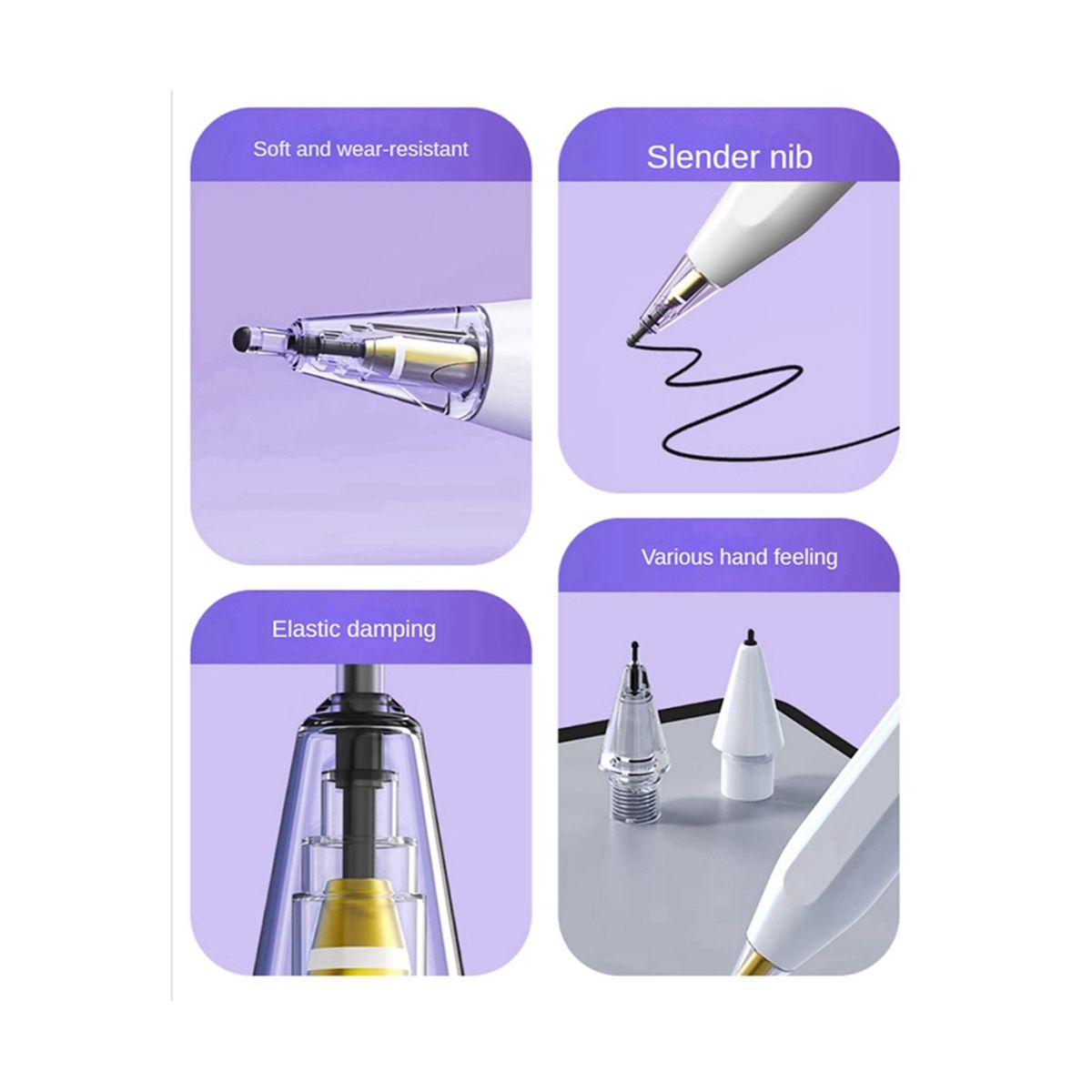 For Apple Pencil 1St and 2Nd Generation Modified Needle Tube Damping Mute Wear-Resistant Paper Film Pen Tip,B