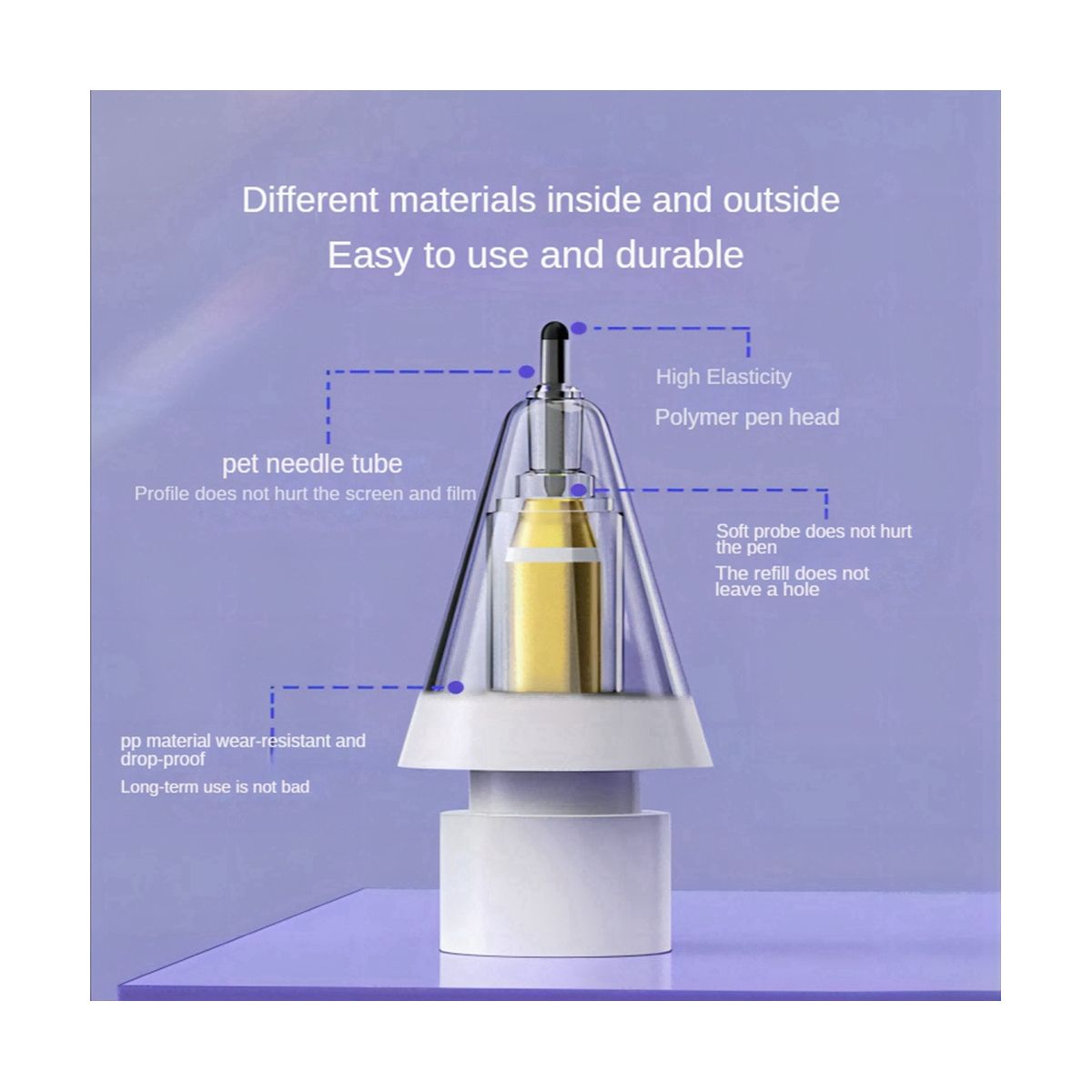 For Apple Pencil 1St and 2Nd Generation Modified Needle Tube Damping Mute Wear-Resistant Paper Film Pen Tip,B