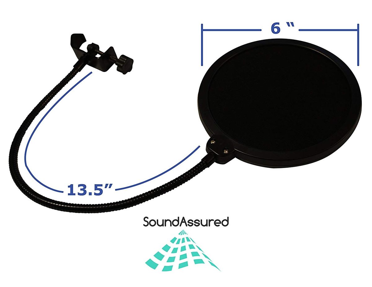 Pop Filter For Studio Microphone, Pop Shield Mic Wind Screen For Better Vocal Recordings.BLACK