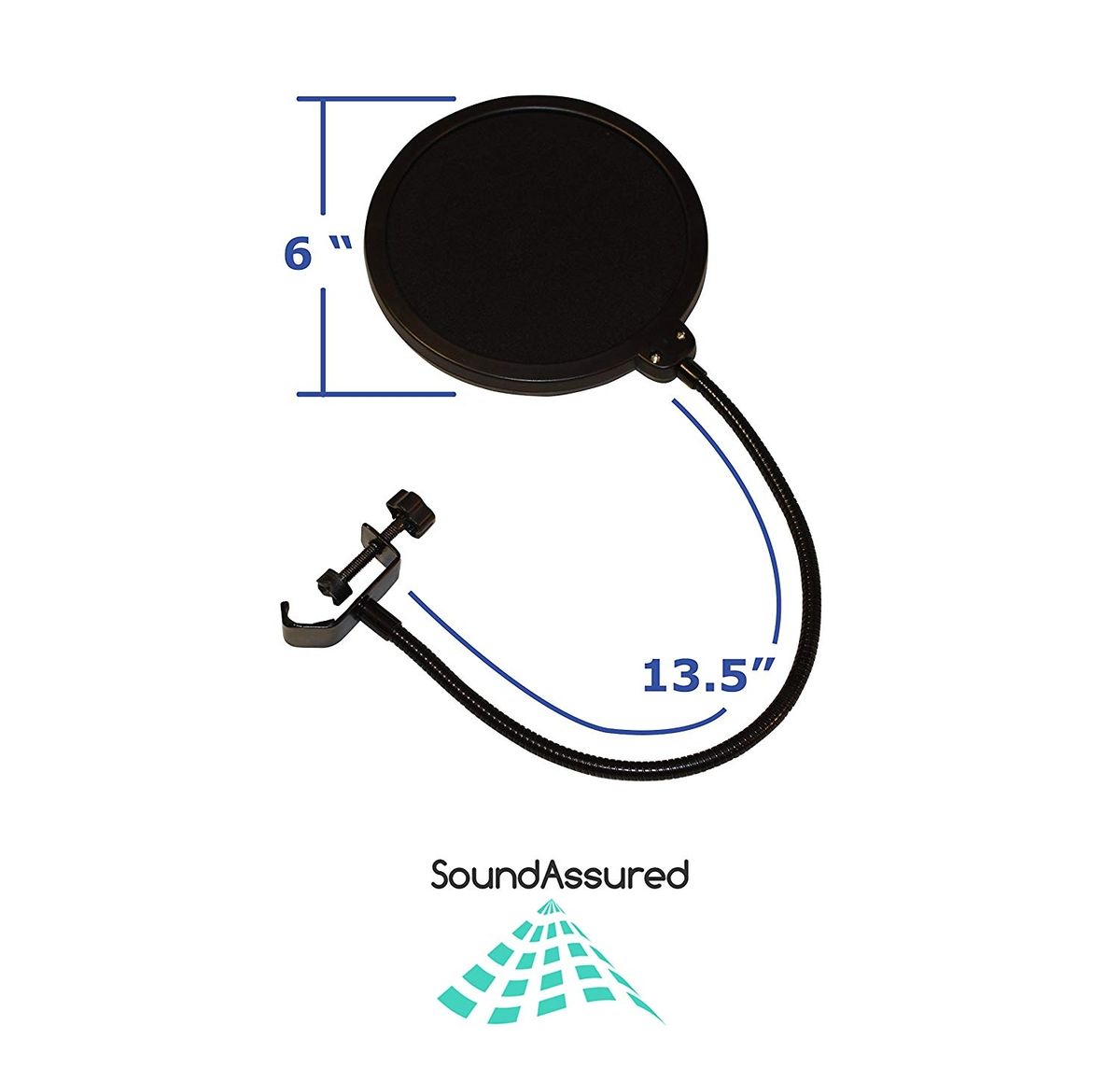 Pop Filter For Studio Microphone, Pop Shield Mic Wind Screen For Better Vocal Recordings.BLACK