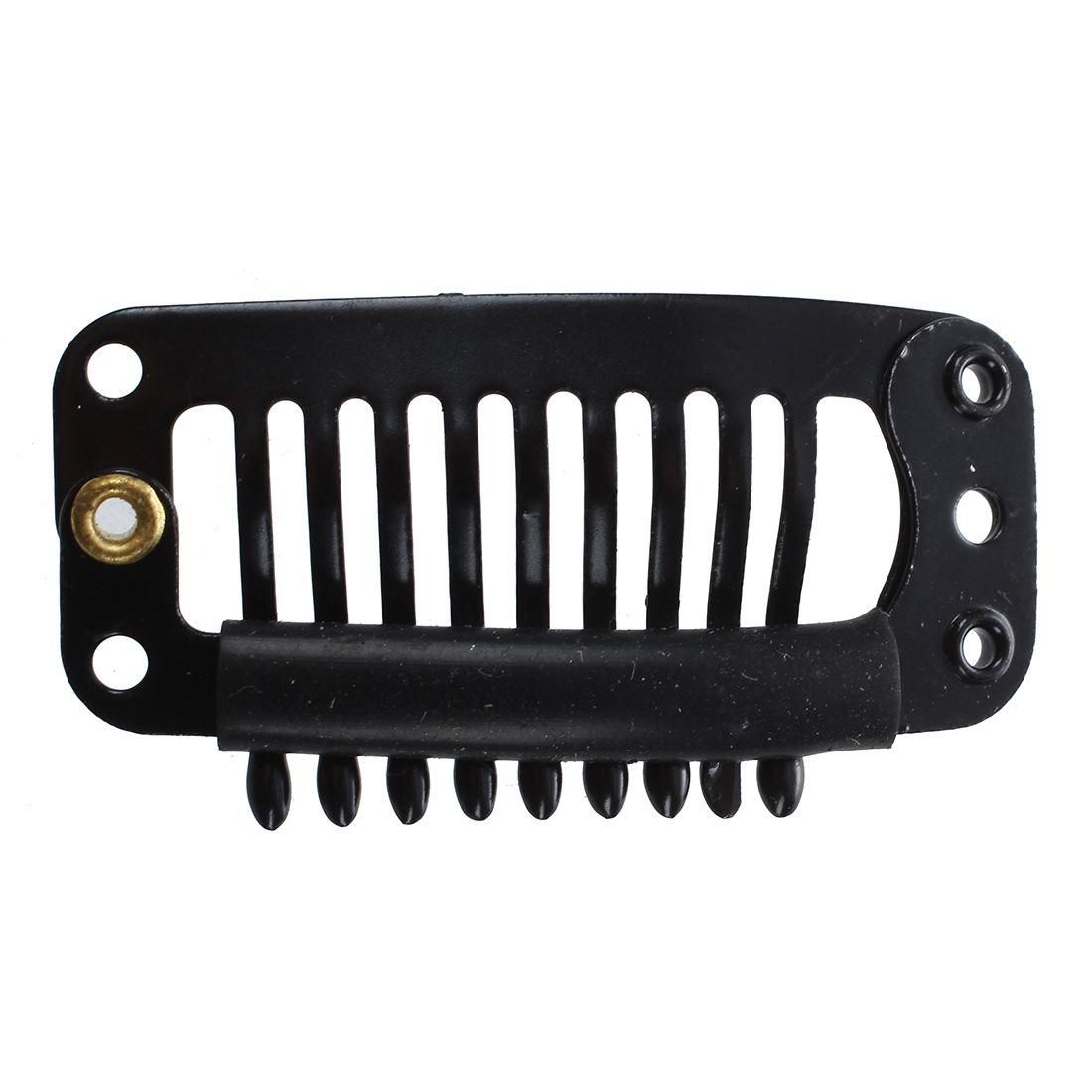 20pcs Black Nine-tooth Clip for hair extension snap clip for DIY useBlack32MM L