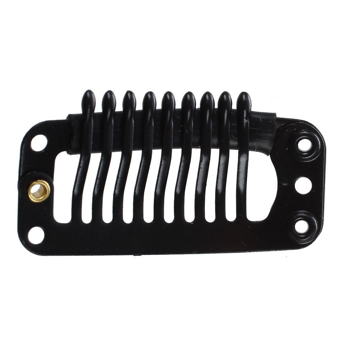 20pcs Black Nine-tooth Clip for hair extension snap clip for DIY useBlack32MM L