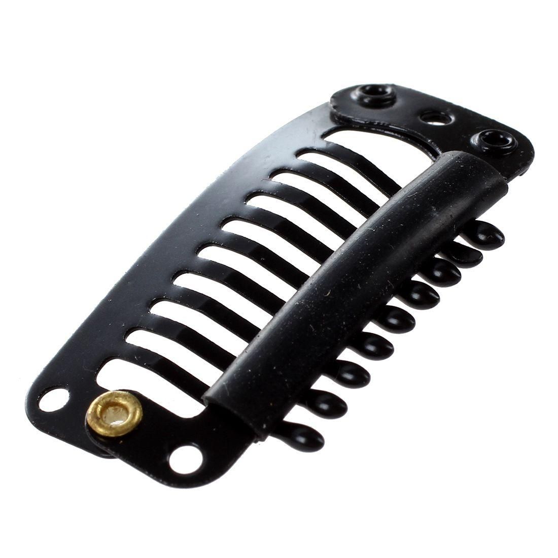 20pcs Black Nine-tooth Clip for hair extension snap clip for DIY useBlack32MM L