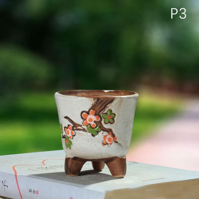 Hand ed Succulent Flower Pots Ceramic Mini Ceramic Pots Home Desktop Balcony Patio Planter