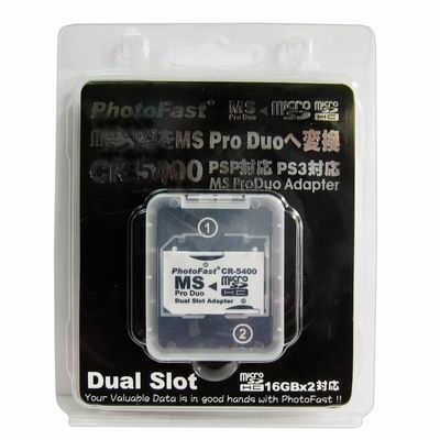 PhotoFast CR-5400 Dual Slot Micro SDHC To MS PRO Duo Adapter