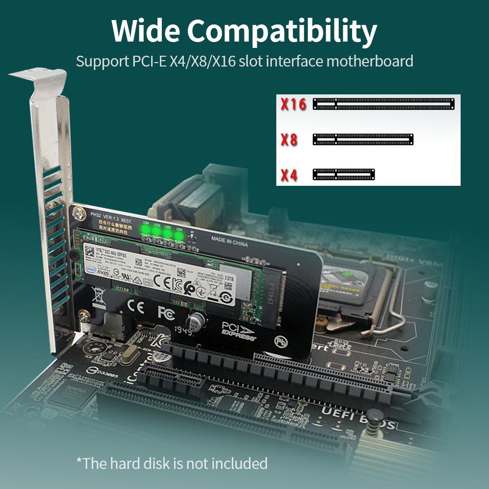 M.2 NVME Adapter Card PCI-E X4 To NVME Expansion Card SSD