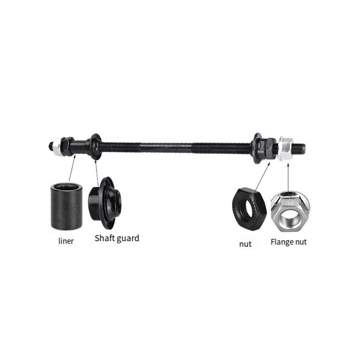 Lengthened 240mm Mountain Bike Snow Bike Fat Bicycle Hubs Rear Axle Refitted Solid Axle Rear Axle Bicycle Accessories
