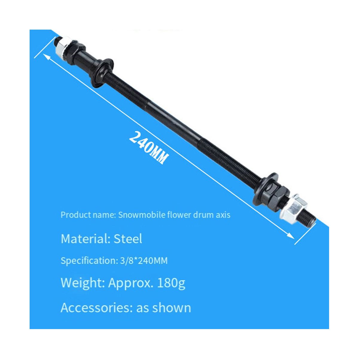Lengthened 240mm Mountain Bike Snow Bike Fat Bicycle Hubs Rear Axle Refitted Solid Axle Rear Axle Bicycle Accessories